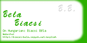 bela biacsi business card