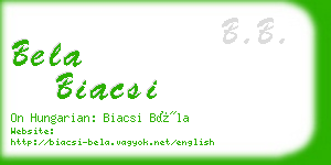 bela biacsi business card